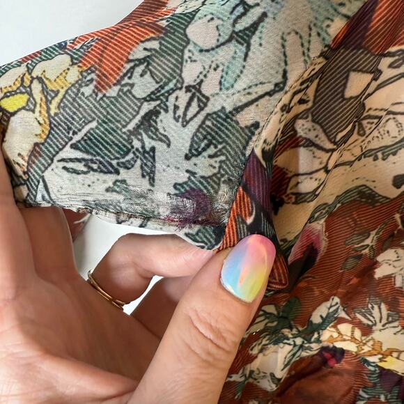 Hemant & Nandita Anthropologie Zeri Floral Peasant Midi Dress size 16 - Picture 8 of 9